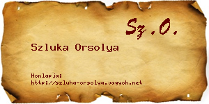 Szluka Orsolya névjegykártya
